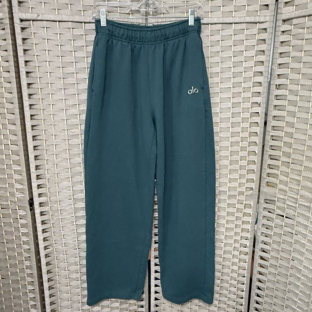ALO Accolade Women’s Sweatsuit Hoodie Straight Leg Pants Size XS Clover Green - Picture 4 of 11